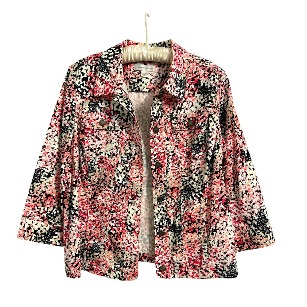 Christopher & Banks Pink and Black Printed Jacket, Size L